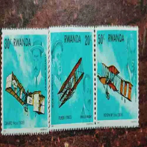 Document 23_225 RWANDA 1978 - AVIATION HISTORY (SET OF 3) , MNH , S.G. 889-891