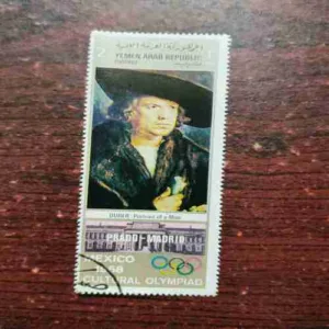 YEMEN ARAB REPUBLIC POSTAGE : MEXICO 1968 CULTURAL OLYMPIAD , DURER : PORTRAIT OF A MAN