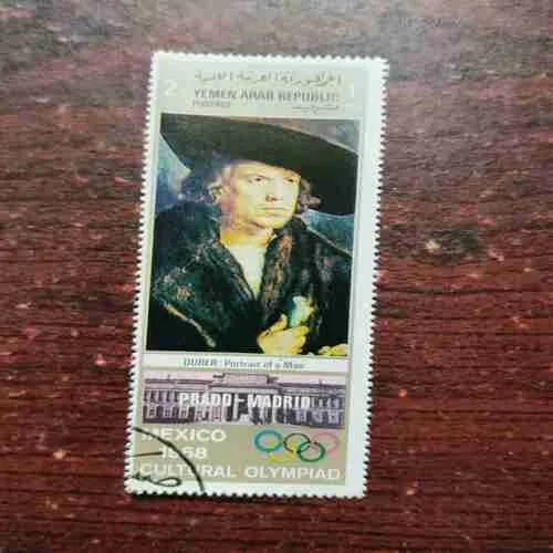 YEMEN ARAB REPUBLIC POSTAGE : MEXICO 1968 CULTURAL OLYMPIAD , DURER : PORTRAIT OF A MAN