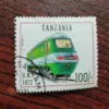 Tanzania U .K 1972 Locomotives stamp ,100 Tanzanian Shillings (100/-)