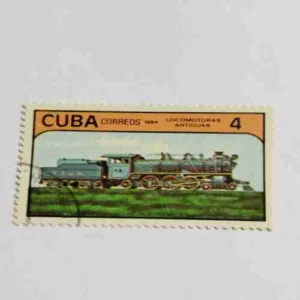 CUBA CORREOS 1984 , LOCOMOTORAS AMTIGUAS 4