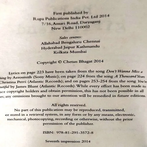 Half Girlfrind (Chetan Bhagat ) (pages 116)