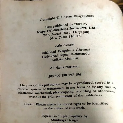 Five Point Someone What not to do at IIT (pages 266) (By CHETAN BHAGAT)