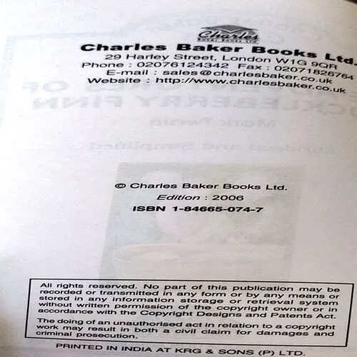 The Adventures Of Huckleberry Finn (pages 98) (By Mark Twain)