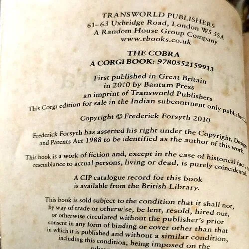 The Cobra (pages 396) (by Fredrick Forsyth)