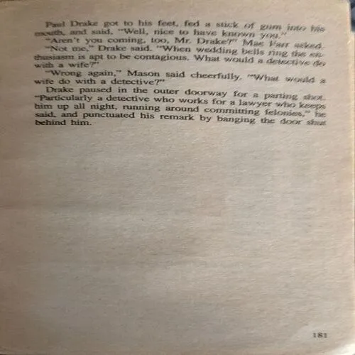 The Case Of The Postponed Murder (pages 182) (By Earl Stanley Gardner)