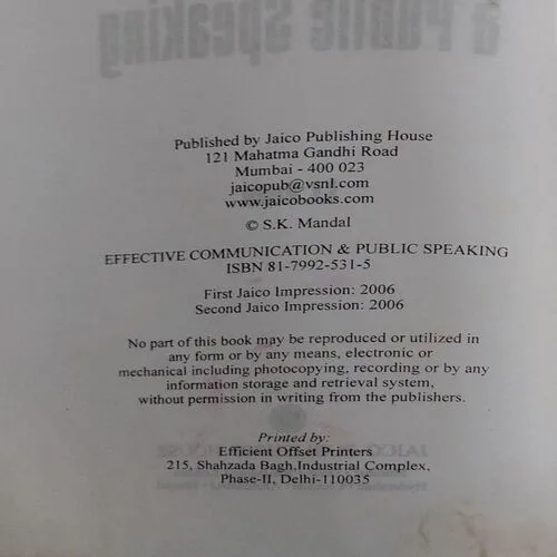 Effective Communication & Public Speaking (pages 230) ( S K Mandal)