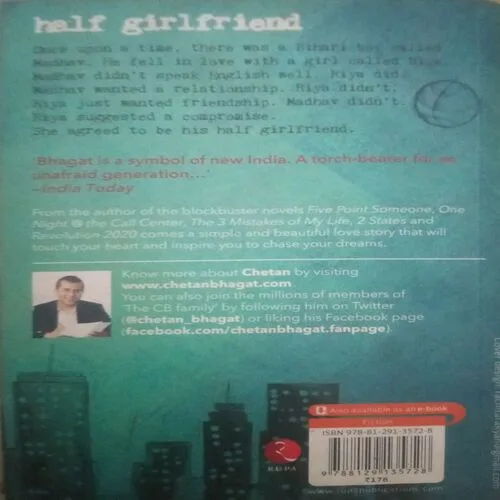 Half Grilfriend (By= Chetan Bhagat ) (Total Page no=260 )
