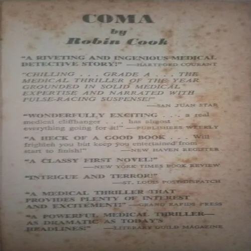 Coma , By = (Robin Cook ) ,Total pages=(308 )