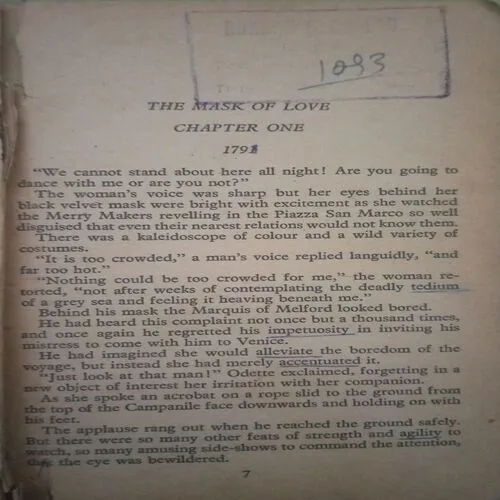 The Mask of Love ,By = (Barbara carland ) ,Total pages=(141 ) damage
