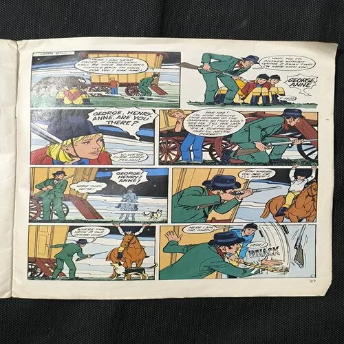 FIVE GO TO MYSTERY MOOR ( Front Cover And Page no-3to6 Upper Side Corner Cut And Story Impact )