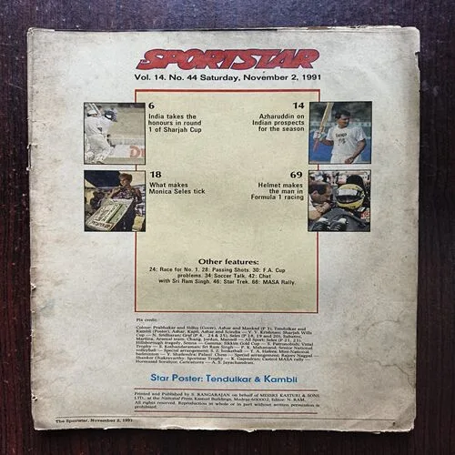 Sportstar ( November 1991 ) ( Page no 11,12,Are Missing and Cover Less )