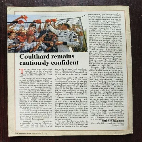 Sportstar ( september 1998 ) ( back Cover Missing )