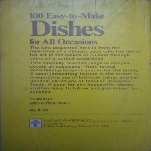 100 Easy-to-Make Dishes, By = (Nirmala Malhotra ) ,Total pages=(117 )