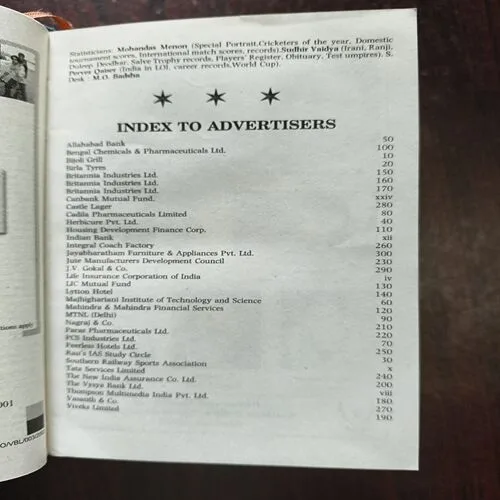 Indian Cricket 2002 56th Edition