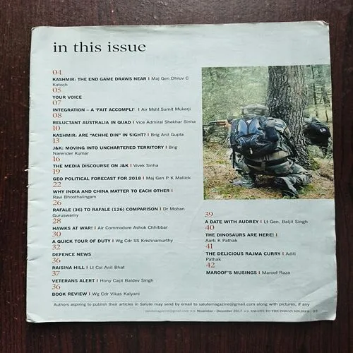 Salute To The indian soldire ( November - December 2017 ) Cover Less