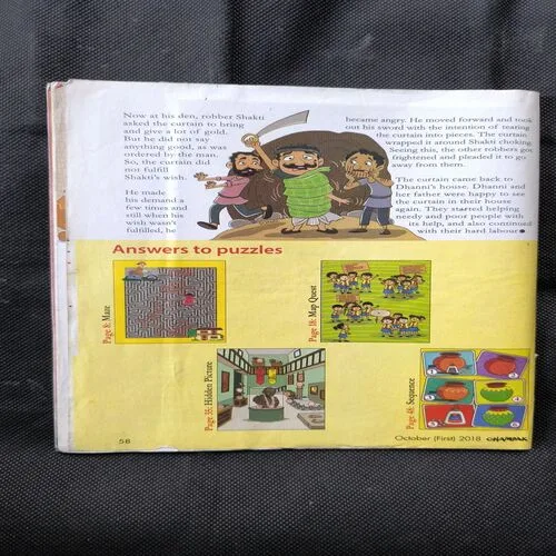 Champak ( October 1st 2018 ) Cover Less And Page no-43,44 Upper Side Big Cut And Story Impact