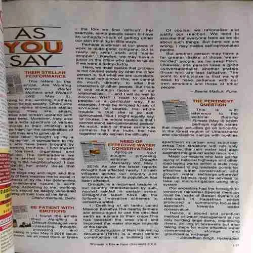 Woman 's Era ( 2nd June 2016 )