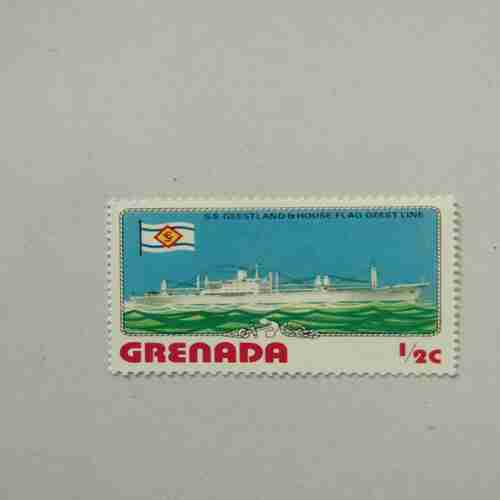 Grenada Postage S.S. Geestland & House Flag Geest Line 1/2c - Vessels, Boats & Ships mint stamp