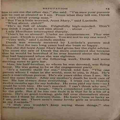 Reputation ( By = Denise Robins ) ( No. of Pages = 191 )