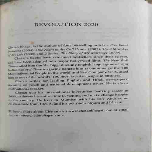 Revolution 2020 ( By = Chetan Bhagat ) ( No. of Pages = 296 )