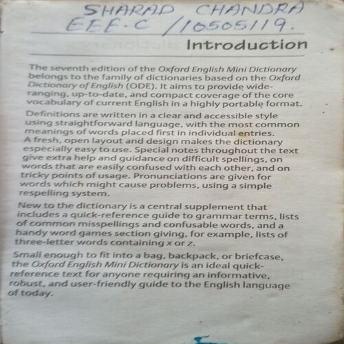 Oxford English mini Dictionary (Total pages=648 )damage