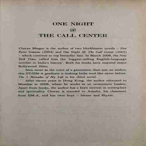 Document_84 One Night @ The Call center (No. of pages = 253 ) (by = Chetan Bhagat )