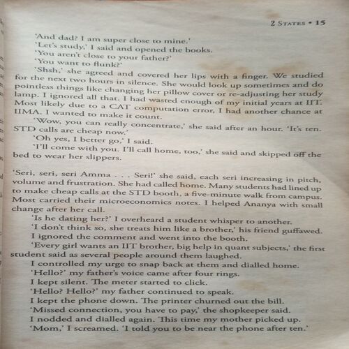 2 States (By=Chetan Bhagat ) (Total Page no=269 )Water Impacted