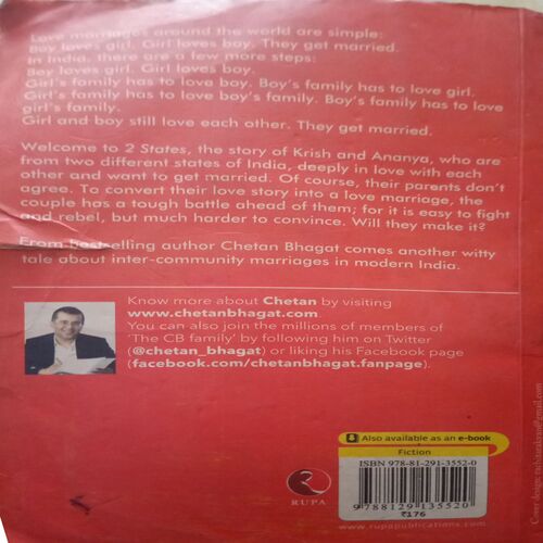 2 States (By=Chetan Bhagat ) (Total Page no=269 )Water Impacted