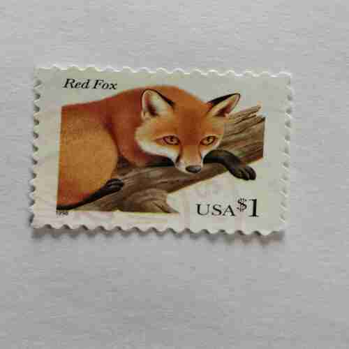 USA 1$ POSTAGE STAMP , RED FOX