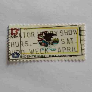 USA 13c POSTAGE STAMP , BICENTENNIAL ERA 1776-1876