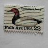 FOLK ART UAS 22c POSTAGE , CANVASBACK DEEOY