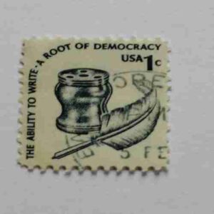 Document 12_29 USA 1c POSTAGE STAMP , AROOT OF DEMOCRACY