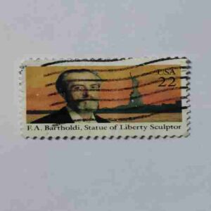 USA 22c POSTAGE STAMP , F.A.BARTHOLDI , STATUE OF LIBERTY SCULPTOR
