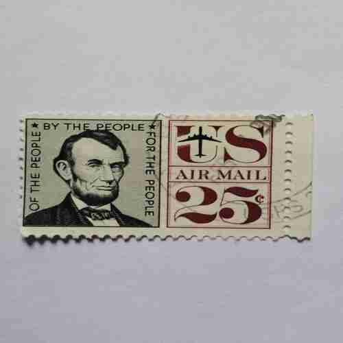 US AIR MALL POSTAGE 25c