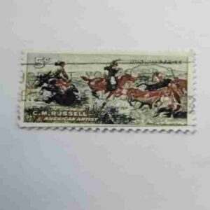 U.S.POSTAGE STAMP 5c , C.M.RUSSELL