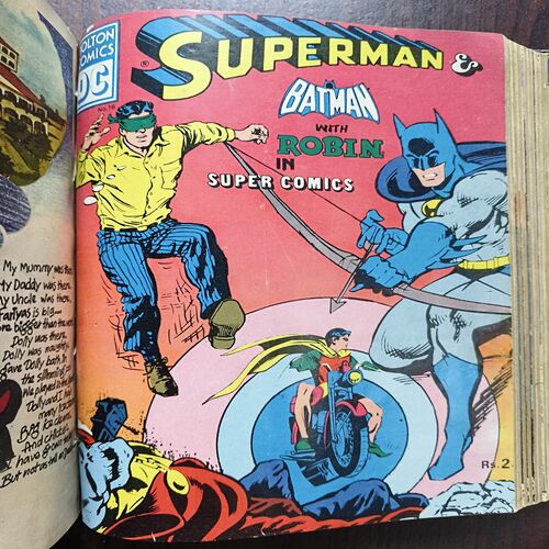 DC Superman Binding Comics 20 in 1 ( 1st Comics , Supermsn And Batman And Robin , Damade And Story Impact In Page No 1.2.3.4 , Uper Side ) ( 2an Comics , Superman And Green Arrow ) ( 3rd Comics , Superman And Microwave Man ) ( 4th Comics , Superman ) ( 5th Comics , Superman ) ( 6th Comics , Superman And Vartox ) ( 7th Comics , Superman , The Day The Earth Exploded ) ( 8th Comics , Superman ) ( 9th Comics , Superman , Father Natures Folly ) ( 10th Comics , Superman , The Kid Who Played Superman ) ( 11th Comics , Superman , Batman With Robin ) ( 12th Comics , Superman And Batman With Supergirl , Damage and Story Impact in Page No 27 to 34 ) ( 13th Comics , Superman , Batman And Robin Are Fighting A Monster , Damage and Story Impact in Page No 3 to 6 ) ( 14th Comics , Superman And Batman With Robin In Super Comics , Damage and Story Impact in Page No 27 to 34 ) ( 15th Comics , Superman And Batman With Robin In Super Comics Ma ) ( 16th Comics, Superman , The Mark Of A Citizen ) ( 17th Comics , Superman And Superbani , Damage and Story Impact in Page No 3 to 10 And 31 to 34 ) ( 18th comics , Superman And Batman With Robin , All Pages Are Damage And Story Impact In Some Pages ) ( 19th Comics , Superman And Batman With Robin , Damage and Story Impact in Page No 3 to 9 And 31 to 34 ) ( 20th Comics , Superman And Batman With Robin , Page Damage No 1 to 6 ANd Last Page )