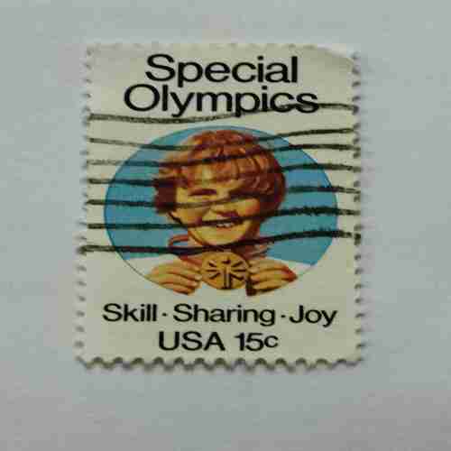 SKILL SHARING JOY USA 15c POSTAGE STAMP , SPECIAL OLYMPICS