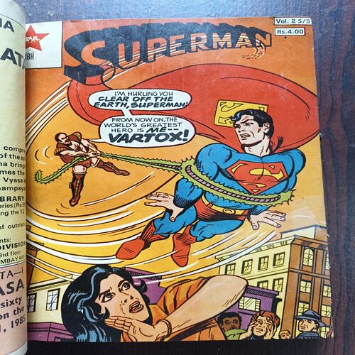 DC Superman Binding Comics 20 in 1 ( 1st Comics , Supermsn And Batman And Robin , Damade And Story Impact In Page No 1.2.3.4 , Uper Side ) ( 2an Comics , Superman And Green Arrow ) ( 3rd Comics , Superman And Microwave Man ) ( 4th Comics , Superman ) ( 5th Comics , Superman ) ( 6th Comics , Superman And Vartox ) ( 7th Comics , Superman , The Day The Earth Exploded ) ( 8th Comics , Superman ) ( 9th Comics , Superman , Father Natures Folly ) ( 10th Comics , Superman , The Kid Who Played Superman ) ( 11th Comics , Superman , Batman With Robin ) ( 12th Comics , Superman And Batman With Supergirl , Damage and Story Impact in Page No 27 to 34 ) ( 13th Comics , Superman , Batman And Robin Are Fighting A Monster , Damage and Story Impact in Page No 3 to 6 ) ( 14th Comics , Superman And Batman With Robin In Super Comics , Damage and Story Impact in Page No 27 to 34 ) ( 15th Comics , Superman And Batman With Robin In Super Comics Ma ) ( 16th Comics, Superman , The Mark Of A Citizen ) ( 17th Comics , Superman And Superbani , Damage and Story Impact in Page No 3 to 10 And 31 to 34 ) ( 18th comics , Superman And Batman With Robin , All Pages Are Damage And Story Impact In Some Pages ) ( 19th Comics , Superman And Batman With Robin , Damage and Story Impact in Page No 3 to 9 And 31 to 34 ) ( 20th Comics , Superman And Batman With Robin , Page Damage No 1 to 6 ANd Last Page )
