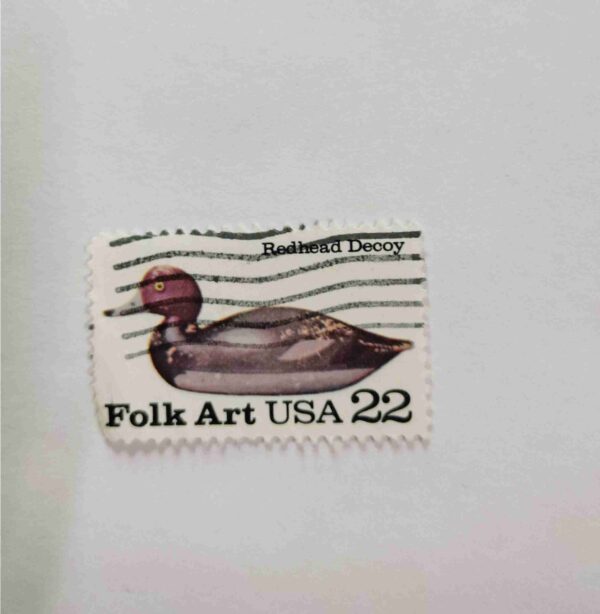 U.S.A 22cent POSTAGE , ( FOLK ART ) REDHEAD DECOY