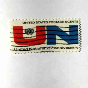 UNITED STATES POSTAGE 6CENTS , UNITED NATION 25th ANNIVERSARY