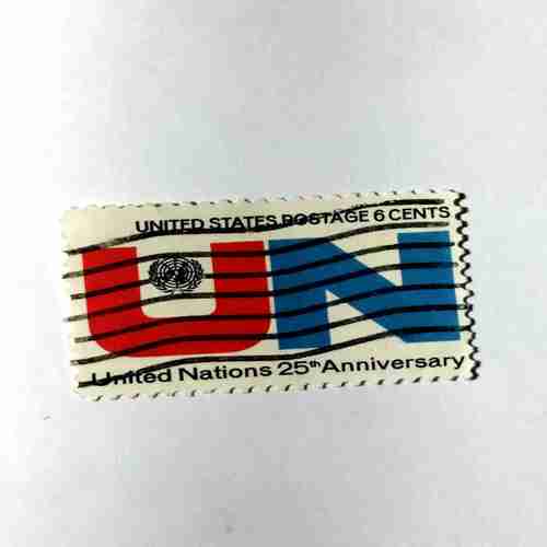 UNITED STATES POSTAGE 6CENTS , UNITED NATION 25th ANNIVERSARY