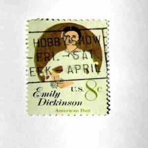 United States postage stamp commemorating the American poet Emily Dickinson