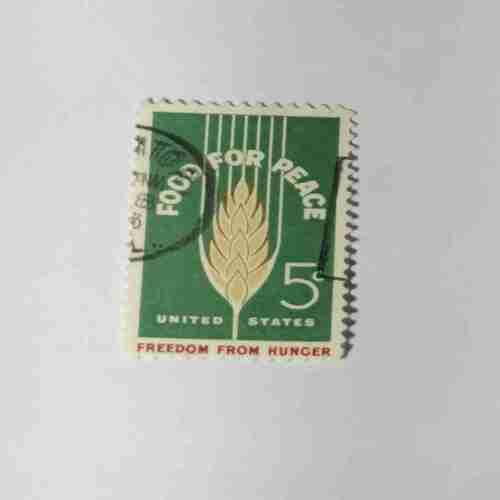 UNITED STATES POSTAGE 5CENTS ,FOOD FOR PEACE , FREEDOM FROM HUNOER