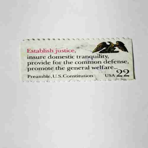 Document 9_69 USA 22c POSTAGE STAMP , U.S CONSTITUTION , PREAMBLE