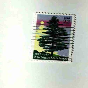 USA 22 POSTAGE STAMP 22 , 1837-1987 MICHIGAN STATEHOOD