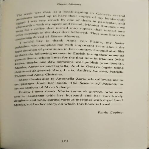 Eleven Minutes (pages 276) (By Paul Coelho)