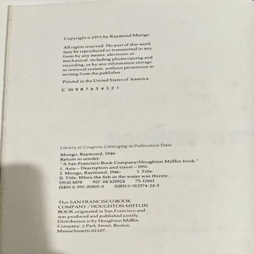 Return To Sender (pages 188) (Raymond Mungo)