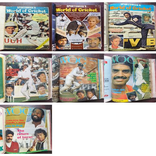 Sportsweeks World Of Cricket Binding Magazine 7 in 1 ( 1st Magazine Jan - Mar 1984 ) ( 2nd Magazine Apr - Jun 1984 ) ( 3th Magazine July - Sept 1984 ) ( 4th Magazine September 1985 ) ( 5th Magazine October 1985 ) ( 6th Magazine November 1985 ) ( 7th Magazine December 1985 )