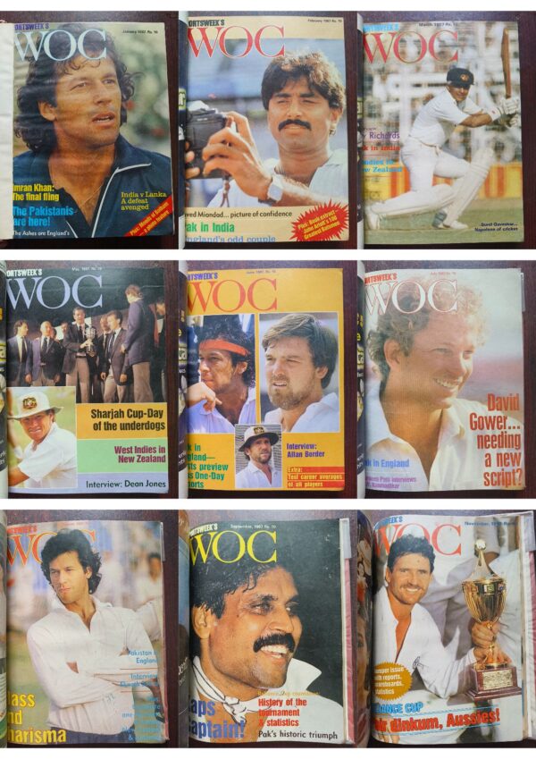 Sportsweeks World Of Cricket Binding Magazine 9 in 1 ( 1st Magazine , January 1987 ) ( 2nd Magazine , February 1987 ) ( 3rd Magazine , March 1987 ) ( 4th Magazine , May 1987 ) ( 5th Magazine , June 1987 ) ( 6th Magazine , July 1987 ) ( 7th Magazine , August 1987 ) ( 8th Magazine , September 1987 ) ( 9th Magazine , November 1987 )